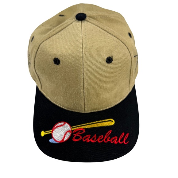 nissin Other - Nissin Baseball Cap Tan Black Two Tone Embroidered Adjustable Strapback Hat